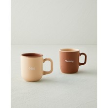 English Home Mini&mummy Seramik Ikili Kupa 150-230 ml Krem-Kahverengi