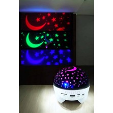 Uravas Store Gece Lambası Projeksiyon Görünümlü Şarjlı Yıldızlı Yuvarlak