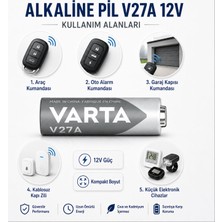 Varta Alkaline Pil V27A LR27 12V Kumanda Oto Alarm Saat Oyuncak Elektronik Cihaz Pili Uzun Ömürlü