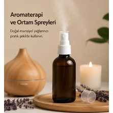 Kozpak 2 Adet Amber Cam Şişe Beyaz Sprey Başlıklı