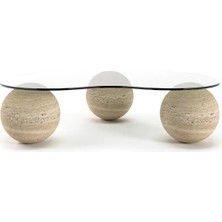 Miarik Design Hera-Traverten Küre Orta Sehpa