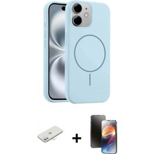Marsilyan™- iPhone 11 Kılıf Yankı Form Serisi - Siyah 3D Antistatik Mat Seramik Nano Ekran Koruyucu + Renkli Kamera Lens Koruma Cam - Sı