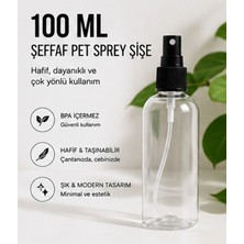 Kozpak 2 Adet Şeffaf Plastik Sprey Şişe Siyah Parmak Spreyli Kolonya Dezenfektan Tonik Için