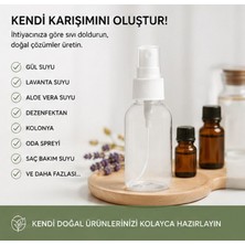 Kozpak 5 Adet Şeffaf Plastik Sprey Şişe Beyaz Parmak Spreyli Kolonya Dezenfektan Tonik Için