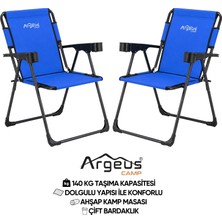 Argeus 2 Adet Katlanır Kamp Sandalyesi Seti - Rock Plus - Mavi