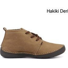 Gönderi(r) Kadın Hardal  Bağcıklı Hakiki Deri Comfort Bot