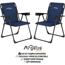 Argeus 2 Adet Katlanır Kamp Sandalyesi Seti - Rock Plus - Linen Lacivert