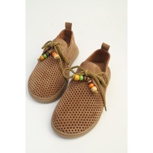 Benetton Kadın Vizon Süet Boncuk Detaylı Loafer Ayakkabı