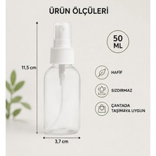 Kozpak Tekli Şeffaf Plastik Sprey Şişe Beyaz Parmak Spreyli Kolonya Dezenfektan Tonik Için