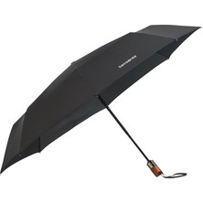 Samsonite Wood Classic - S Otomatik Açılır-Kapanır Şemsiye Polyester Malzeme ile Pratik Kullanım