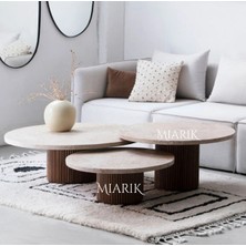 Miarik Design Wako - Ahşap 3 Lu Ayak Orta Sehpa