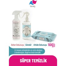 Livory Clean & Shine Serisi Yüzey Temizlik Misti Bahar Dokunuşu 500 ml | Clean & Fresh Serisi Sümbül Oda Kokusu 500 ml | Clean & Cool Serisi Yüzey Temizleme Havlusu Orkide Dokunuşu 1X100(100 Yaprak)