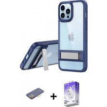 Pileli Store Pilelistore™ iPhone 13 Pro Max Kılıf Yadigar Yansıma - Siyah Bilvis 5in1 3D Magic Cam Ekran Koruyucu + Renkli Kamera Lens Koruma Cam - Sı