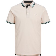 Jack & Jones Erkek Polo Yaka Tisört - Paulos Slim Fit Bej Renk Günlük Stil