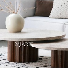 Miarik Design Yamurama- Ahşap  2li Ayak Orta Sehpa