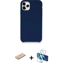 Pileli Store Pilelistore™ iPhone 11 Pro Kılıf Zirve Modern Özel Seri - Siyah 3D Antistatik Cam Ekran Koruyucu + Renkli Kamera Lens Koruma Cam - Pe