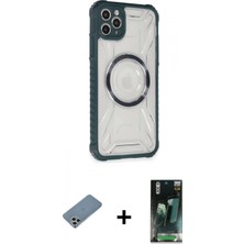 Pileli Store Pilelistore™ iPhone 11 Pro Max Kılıf Kutup Modern - Şeffaf 360 Full Body Arka Koruyucu + Shine Kamera Lens Koruma Cam - Gs