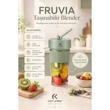 Eco Lounge Pratik Kullanımlı Şarjlı Meyve Suyu Blenderı Kapaklı Pipetli Smoothie Hazneli
