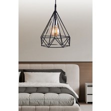 UltraMint Modern Siyah Geometrik Tekli Avize, Salon, Mutfak ve Hol Dekoru