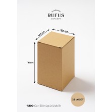 Rufus Concept 10,5X10,5X18CM Kilitli Kraft Kutu 25 Adet