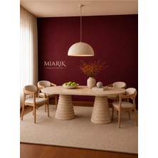 Miarik Design Livia Traverten Mermer Yemek Masası