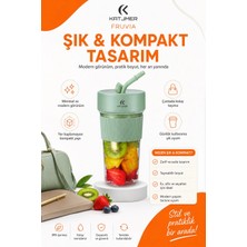 Eco Lounge Şarjlı Taşınabilir Meyve Sıkacağı Pipetli Hazneli Pratik Smoothie Blender Bardağı