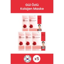Dermal Nemlendirici ve Pürüzsüzleştirici Gül Özlü Kolajen Maske 23GR 5 Adet