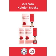 Dermal Nemlendirici ve Pürüzsüzleştirici Gül Özlü Kolajen Maske 23GR 3 Adet