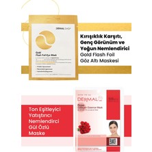 Dermal 3 Katmanlı Gold Göz Maskesi ve Nemlendirici ve Pürüzsüzleştirici Gül Özlü Kolajen Maske Seti