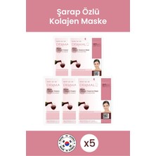 Dermal Sıkılaştırıcı, Nemlendirici ve Pürüzsüzleştirici Şarap Özlü Kolajen Maske 23 gr 5 Adet