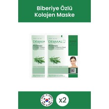 Dermal  Temizleyici, Nemlendirici ve Yatıştırıcı Biberiye Özlü Kolajen Yüz Maskesi Seti 2 Adet