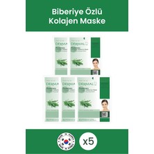 Dermal Temizleyici, Nemlendirici ve Yatıştırıcı Biberiye Özlü Kolajen Maske 23 gr 5 Adet