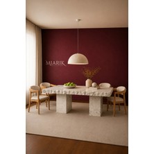 Miarik Design Patdakor-Traverten Mermer Küp Ayak Yemek Masası