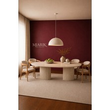 Miarik Design Briella-Traverten Mermer Yemek Masası