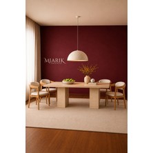Miarik Design Alseya- Traverten Mermer Küp Ayaklı Yemek Masası