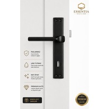 ESBH Mat Siyah Lüks Oda Kapı Kolu Takımı  Paslanmaz Iç Kapı Kolu
