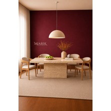 Miarik Design Sean-Traverten Mermer Küp Ayak Yemek Masası