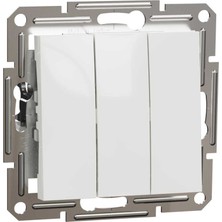 Schneider EPH2170121 Asfora Üçlü Çerçevesiz Beyaz Anahtar