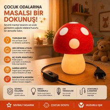 Dekoratif Mantar Gece Lambası Çocuk Odası Abajur Günbatımı Işığı LED Masa Lambası