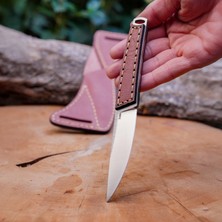 Köse Mehmet Çeri Model - 20 cm - Vaketa Deri Saplı Av Bıçağı