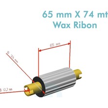 OEM 'ribbon'' WX10FBK (Standart Wax) **65MM x 74M** 1/2 Inç Orta Sarım