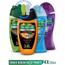 Palmolive 250 ml 4'lü Duş Jeli Keşif Seti + Seyahat Kiti Hediye