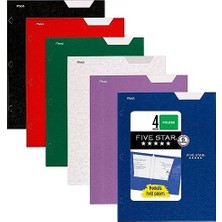 Vuralsin38 Beş Star Klasör, Viertaschen - 6er-Pack