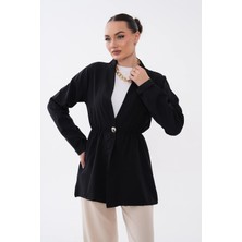 Mega Life Tek Düğmeli Belden Lastikli Dabıl Kimono