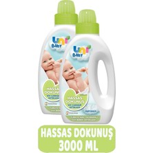 Uni Baby Hassas Dokunuş Çamaşır Deterjanı 1500 ml Yeşil Renkli Yenidoğan İçin 2'li Set