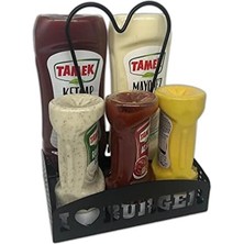 Vuralsin38 Masaüstü Sosluk Standı (I Love Burger) Siyah