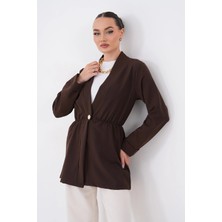 Mega Life Tek Düğmeli Belden Lastikli Dabıl Kimono