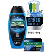 Palmolive Sport Erkek Duş Jeli 500 Ml, Naturals Erkek Sabun 90 gr + Seyahat Kiti Hediye