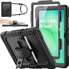 M.TK Moveteck Samsung Galaxy Tab A11 Plus/A9 Plus 11 Inç SM-X210 Tablet Uyumlu Kılıf Tam Koruyucu 360 Derece Askılı Defender Zırh Tank