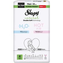 Sleepy Natural Double Soft Külot Bez 4 Numara Maxi 52'li Bebek Bezi